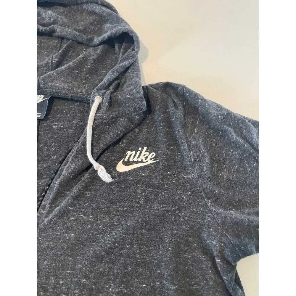 Nike Size 1X Charcoal Gray Lightweight Logo Hoodie